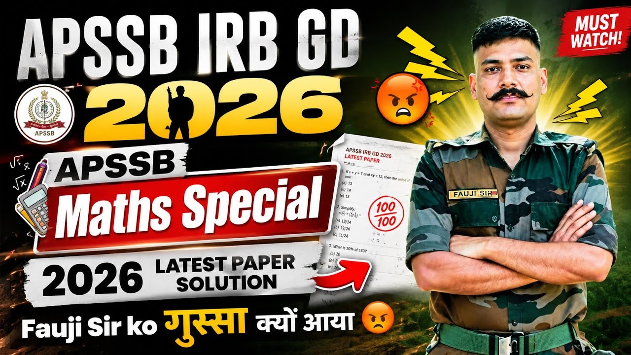APSSB IRB GD 2026 Maths Class | Latest Paper Analysis & Solution | Full Explanation