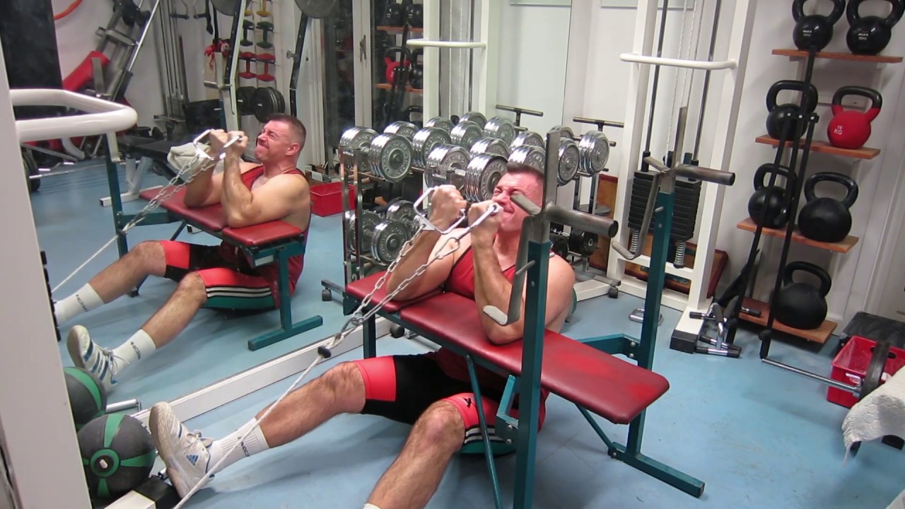 Biceps  - cable curl with rotation on flat bench