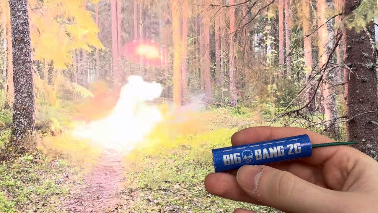 Ilotulitteiden testailua metsässä