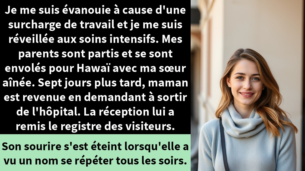 Je me suis évanouie à cause d'une surcharge de travail et je me suis réveillée aux soins intensifs.