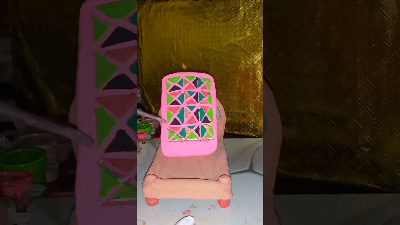 How To Color Sleeping Handmade Bed😱😯😯😲#mitti #viral#bed#clayart#artwark#makiningbed#shortsfeed