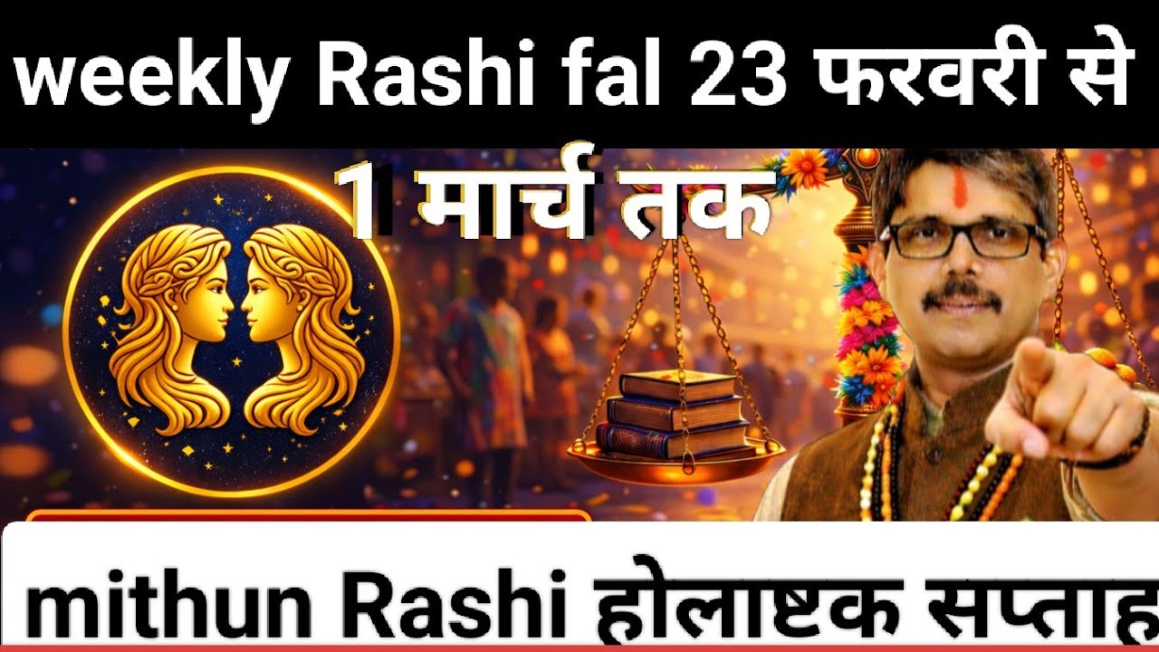 Mithun Rashi Gemini weekly Rashi fal। 23 फरवरी से 1 मार्च तक। होलाष्टक सप्ताह ।