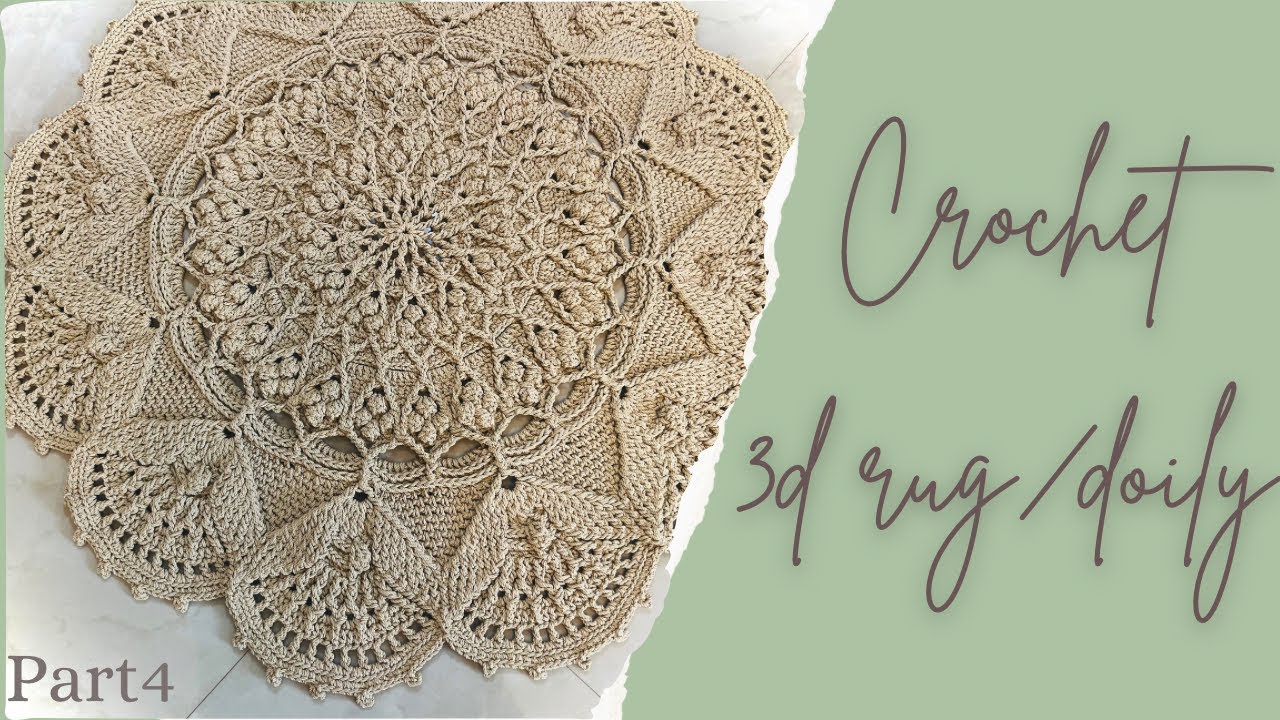 سجادة/مفرش كروشية ماندالا 3d (الجزء الرابع)crochet 3d mandala doily/rug