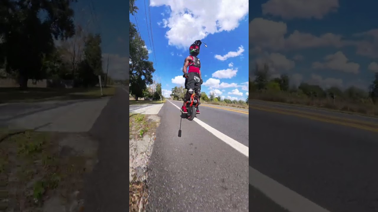 Pushing the v14 to its limit! Cruising at 46 mph ⚡️🛞💨 80 degrees in January☀️🌴 #euc #inmotionv14 ​