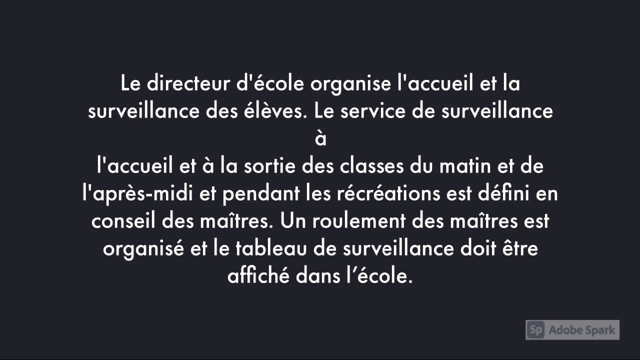 L'accueil et la surveillance des élèves
