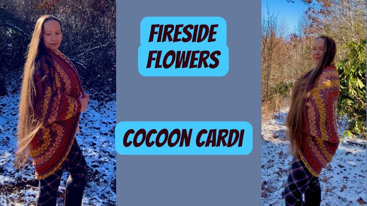 Crochet: Fireside 🔥 Flowers 🌸 Cocoon Cardi or Fireside Flower Afghan Blanket – the choice is yours.