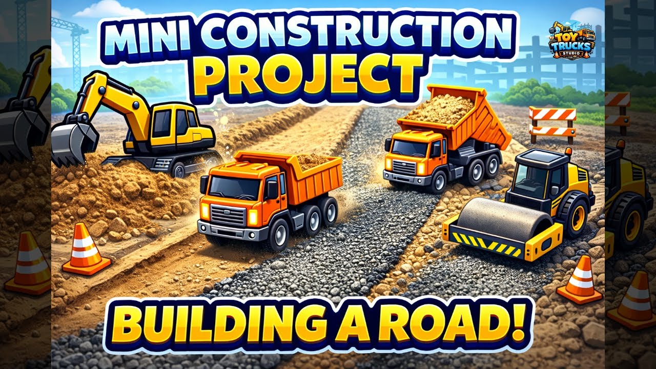 Toy Trucks Mini Construction Project | Satisfying Road Build 🛻