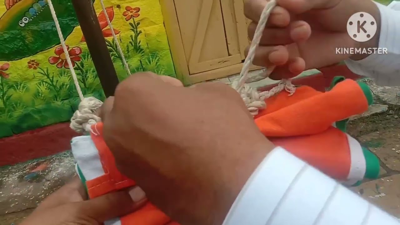 राष्ट्रीय सण - राष्ट्रीय ध्वज बांधण्याची पद्धती
