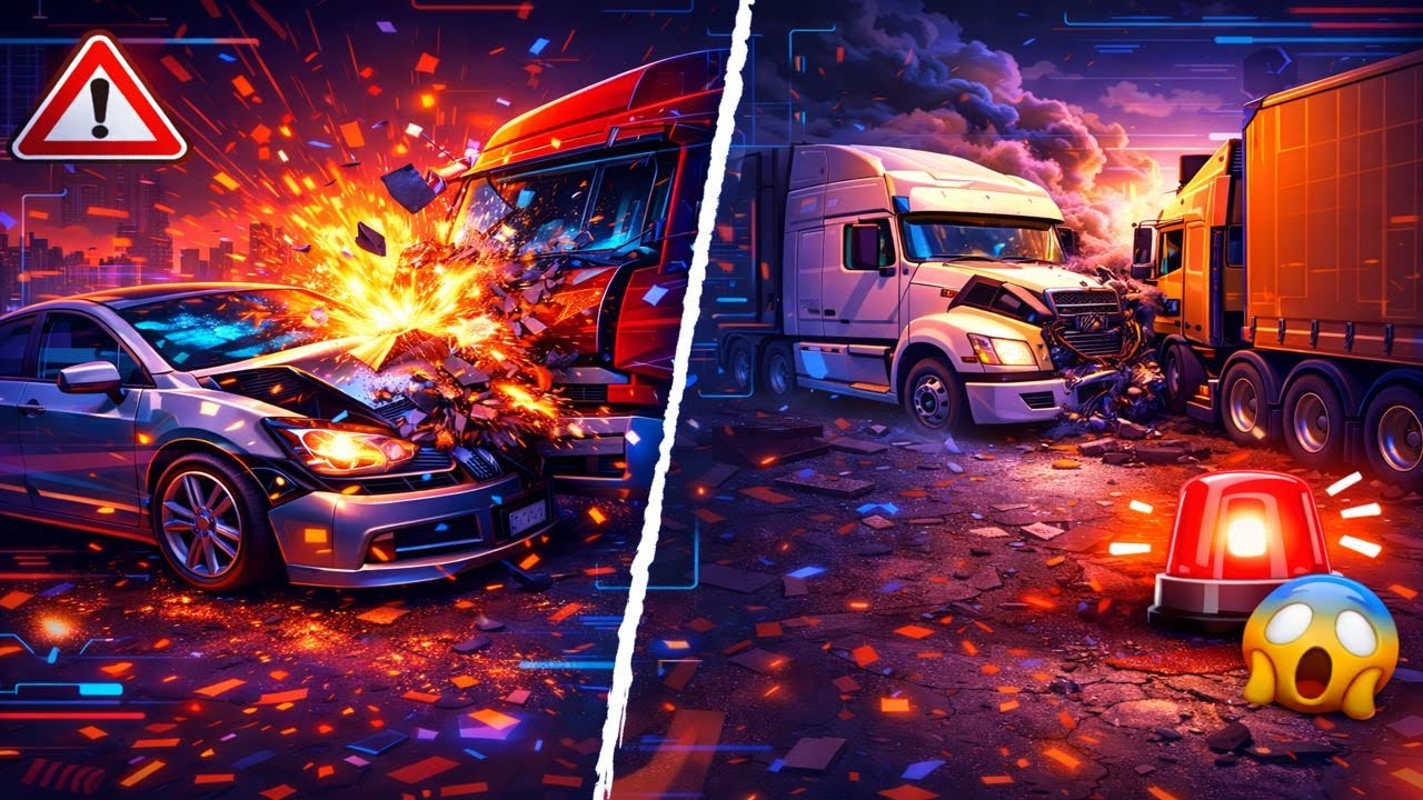 ACCIDENTES A TODA VELOCIDAD EN #americantrucksimulator (sale bien) #crash #compilation #gaming