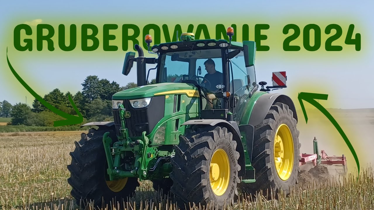 Gruberowanie po rzepaku🚜JOHN DEERE 6R 215 w akcji🤩uprawa na GPS🌾