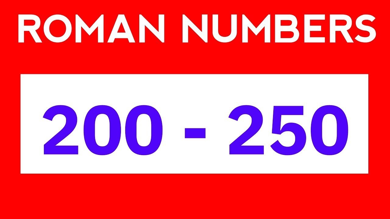 Roman Numerals 201 to 250 || Roman Numbers 201 to 250