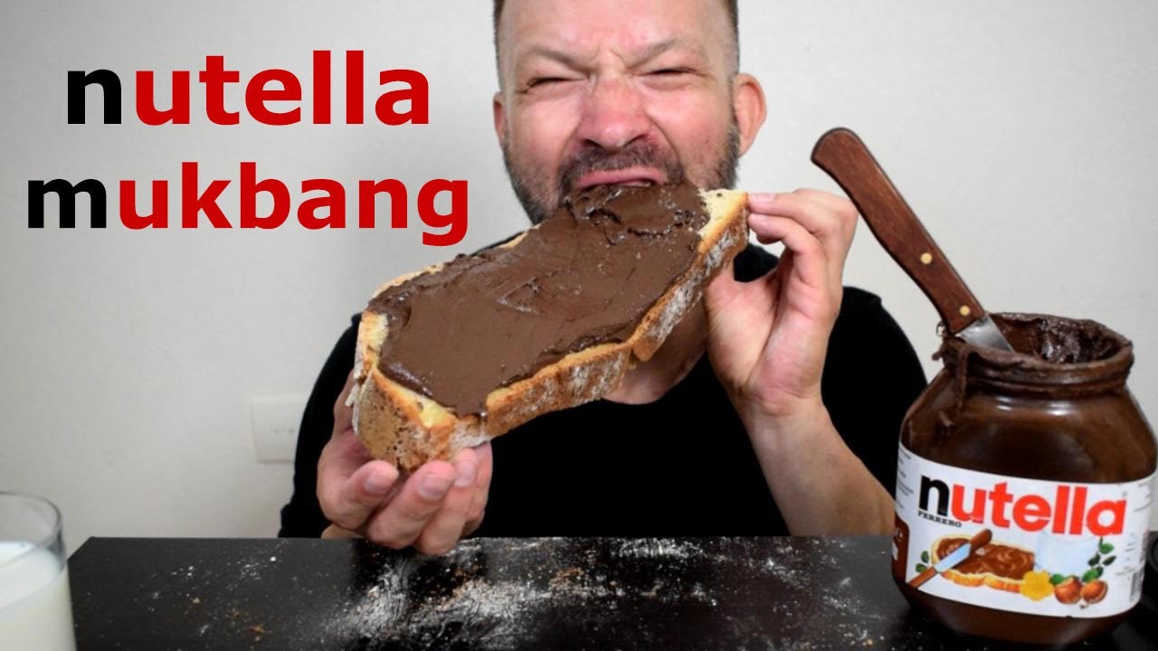 NUTELLA BREAD SPREAD ASMR MUKBANG SAVAGE EATING NO TALKING