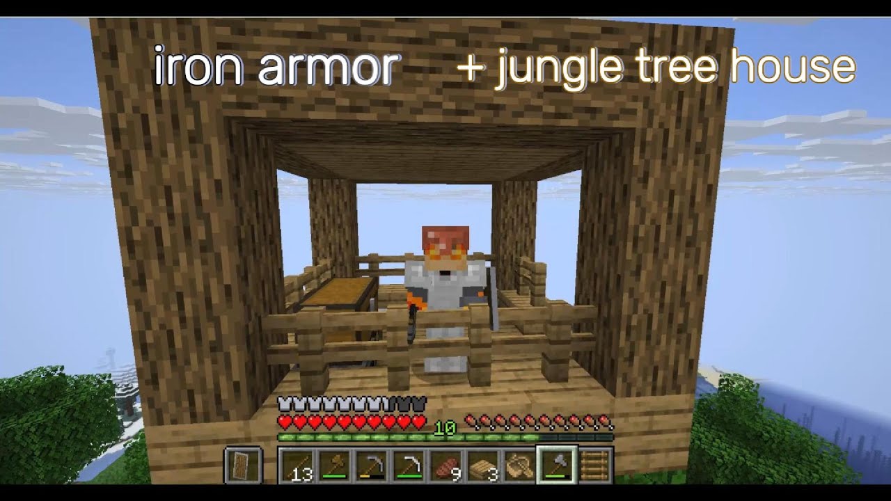 My world episode two, iron armor + tree house.