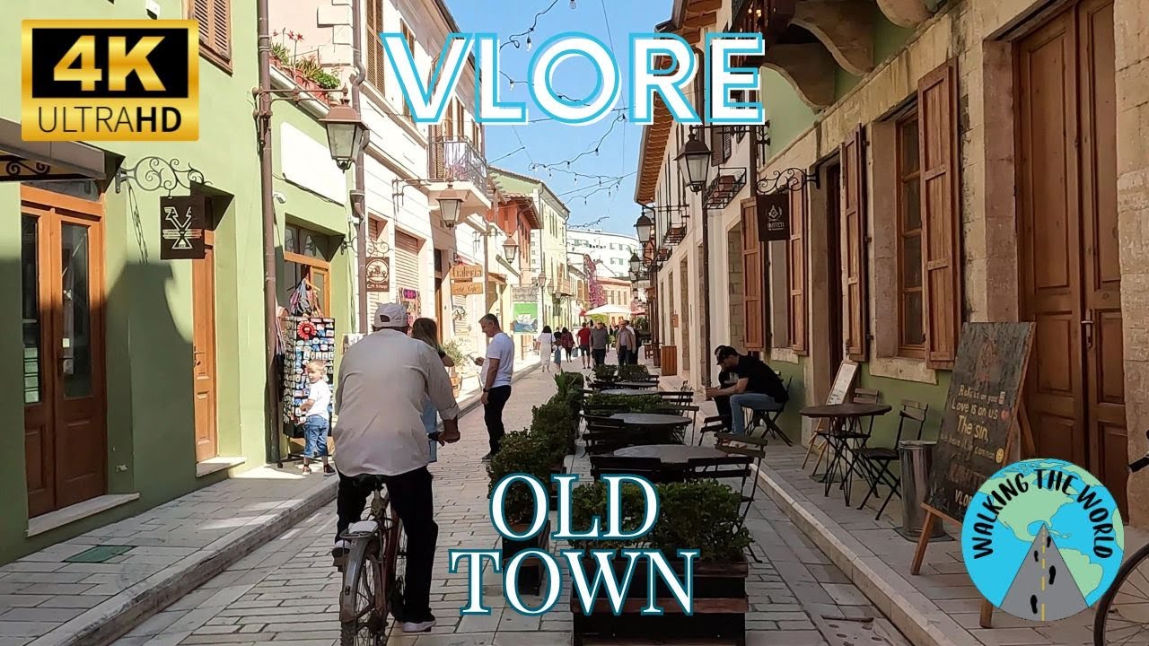 Vlore Old Town 4k walking tour video Vlore Albania