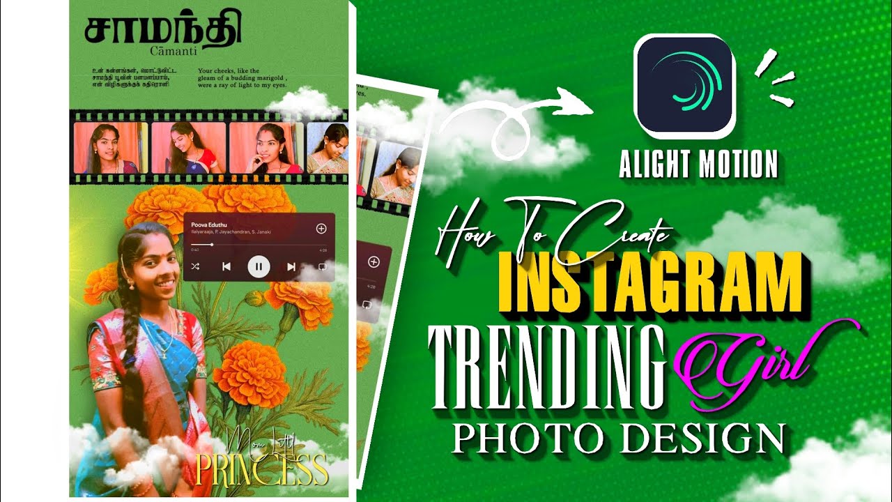 How to created // trendind girls photo edit💖 in Alight motion App | cdp editing | Poster Editing