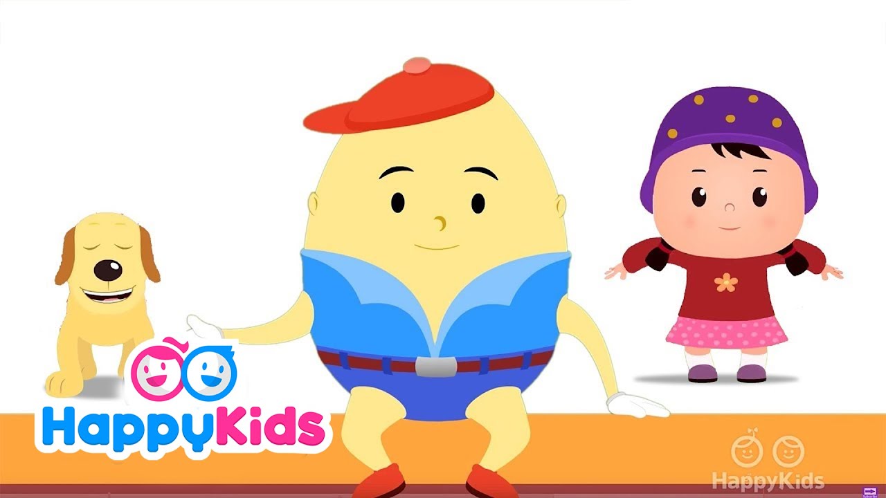 Humpty Dumpty Sat On A Wall - Nursery Rhymes For Kids And Children | Baby Songs | HappyKids
