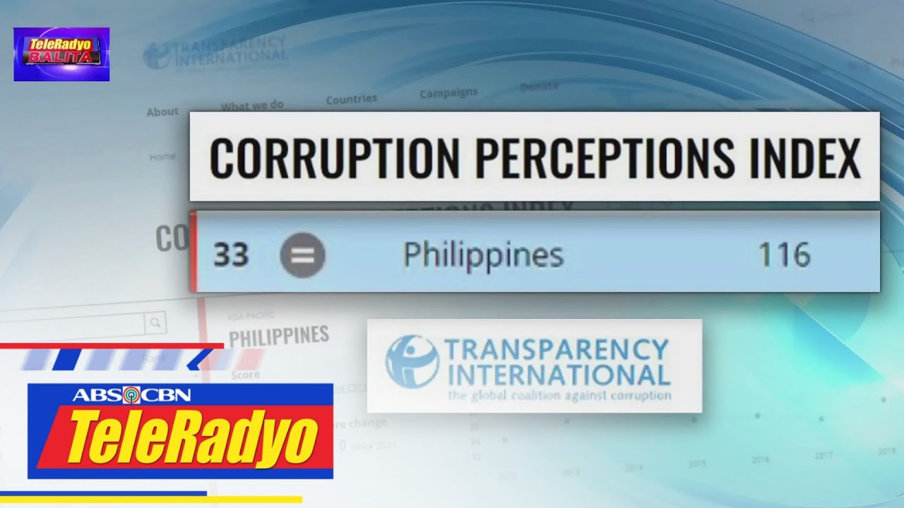 PH nasa 116th pwesto sa 2022 corruption perception index ng Transparency International | 3 Feb 2023
