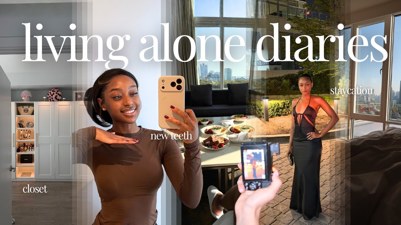 living alone vlog | new teeth? + closet upgrade + druski got me + how to edit pics + staycation