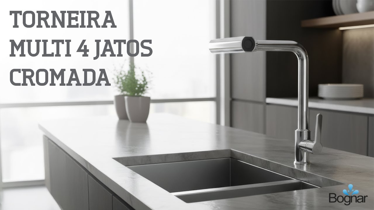 Torneira Multi 4 Jatos Preto Fosco  - Bognar Metais