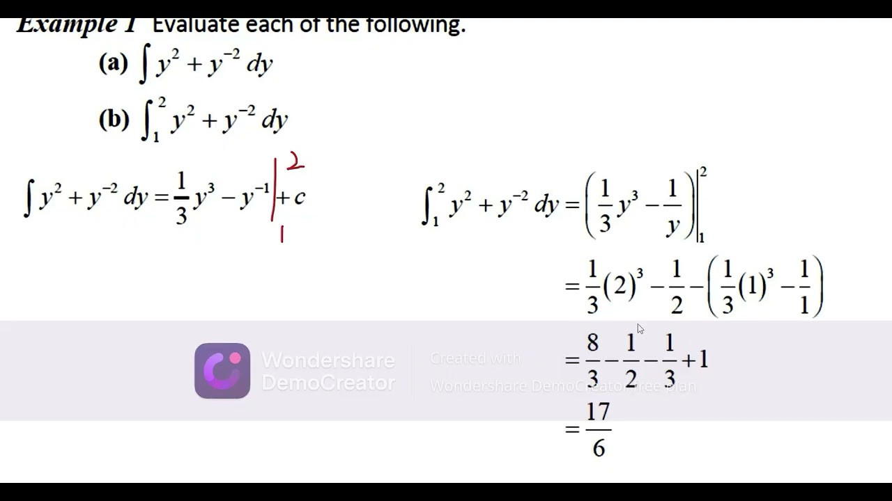 محاضرات التكامل المحدد Definite Integral