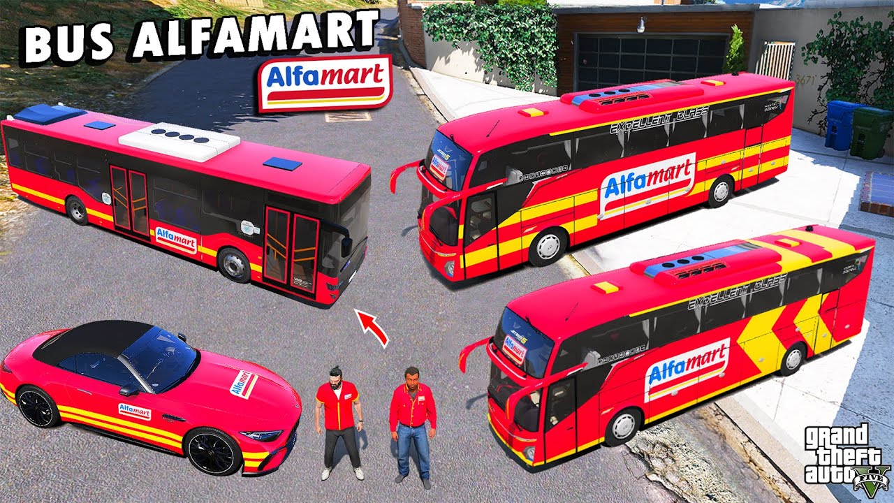 MANTAP !! Aku Koleksi SEMUA BUS ALFAMART Ter EPIC di GTA 5 !!
