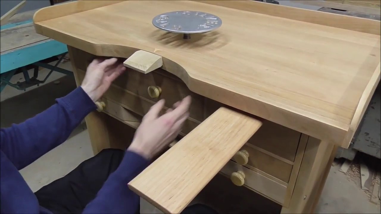 Wooden jeweler bench, wooden jeweler table, jeweler work place