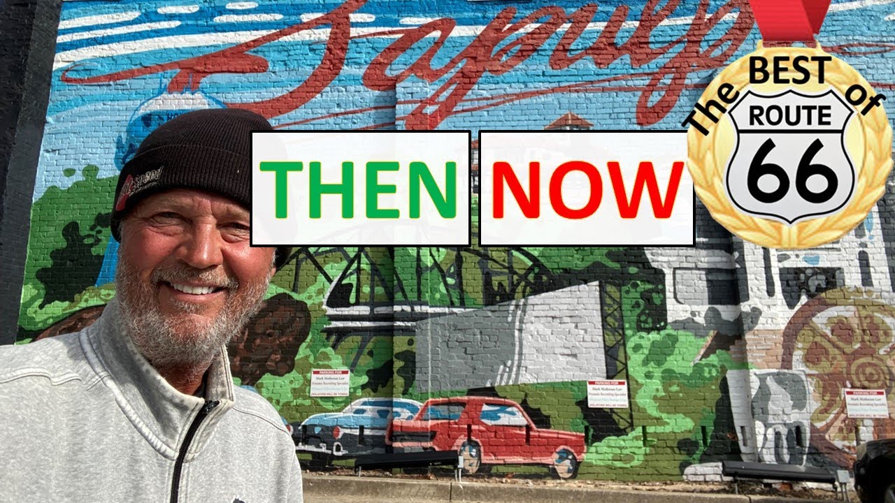 Best of Route 66 SAPULPA OKLAHOMA, Then & Now, walk through, rock bridge, main street, Ozark Trail