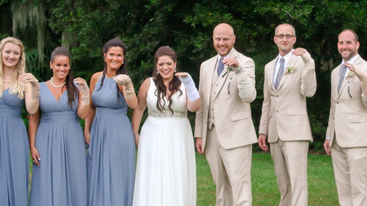 Bridal Party Wears Bandages to Match Bride Who Broke Her Arm Before Wedding Day