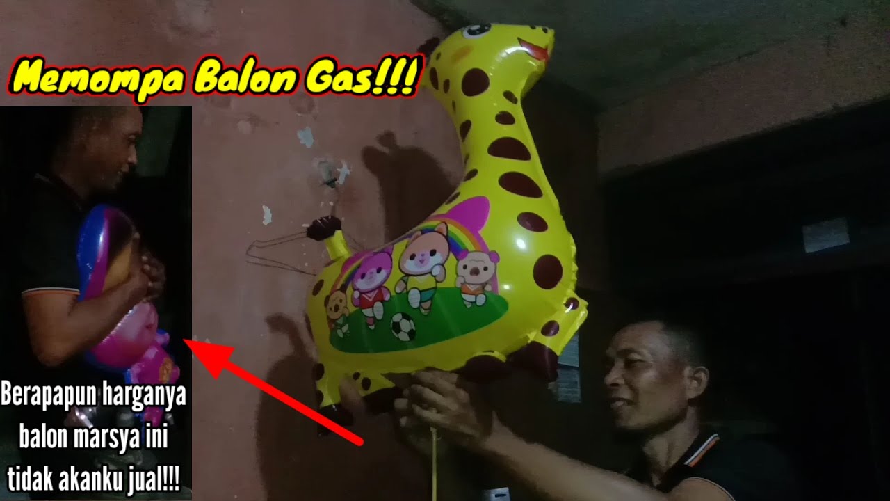 Memompa balon gas!!! || berapapun harganya balon marsya ini tidak akan kujual
