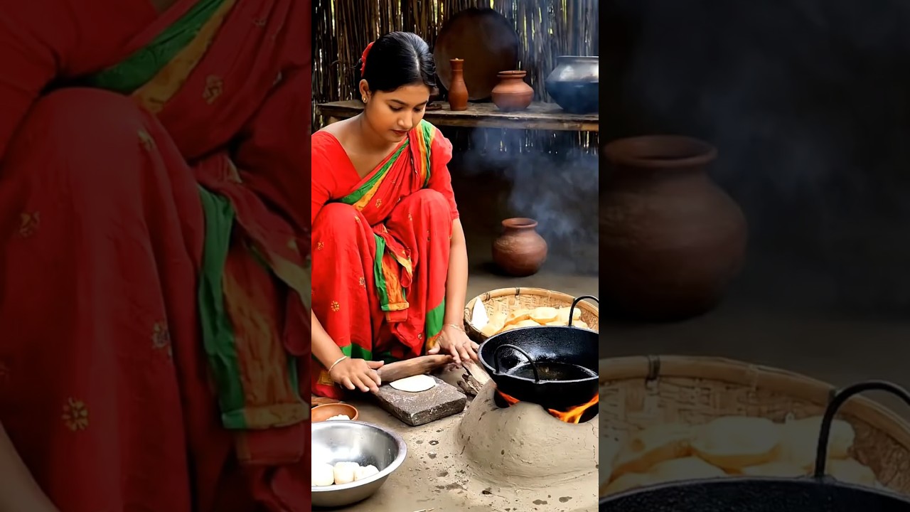 Traditional village fried luchi | #shorts #cooking #recipe #Luchi #Puri