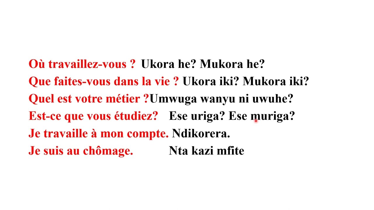 Iga Igifaransa cyose Gikoreshwa mu Kazi, mu minota 15 gusa.