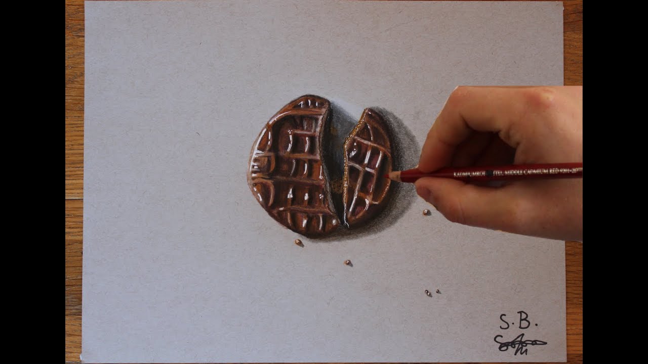 3D drawing challenge: Chocolate Digestive
