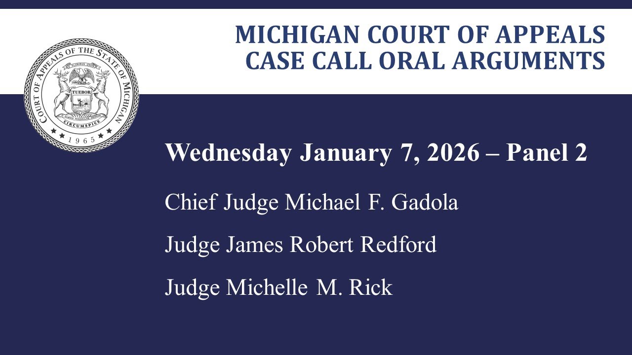 MCOA Oral Arguments January 7, 2026 - Panel 2