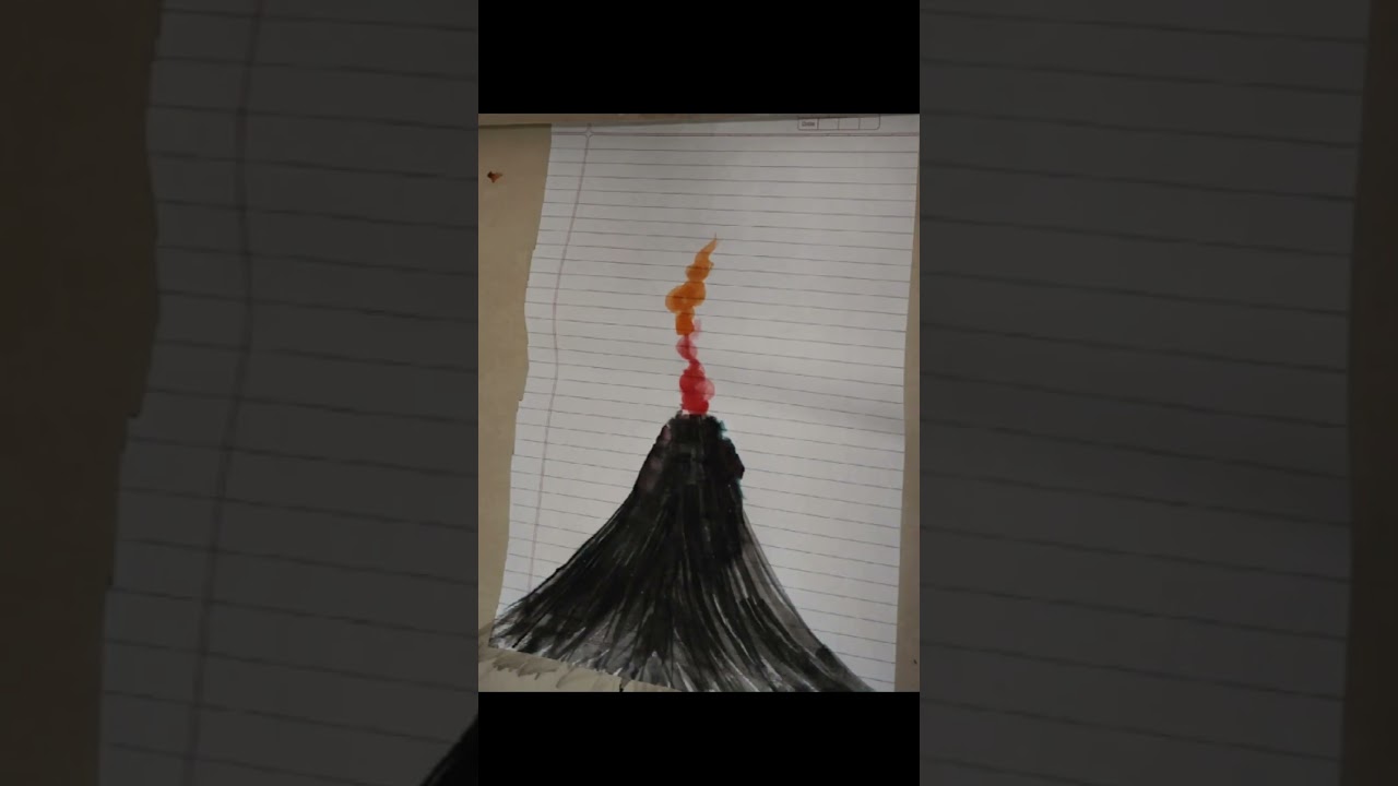 Easy volcano drawing😍 
