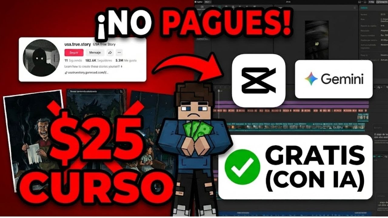 AHÓRRATE $25 DÓLARES: Cómo crear TIKTOKS VIRALES de Terror con IA (Tutorial GRATIS)