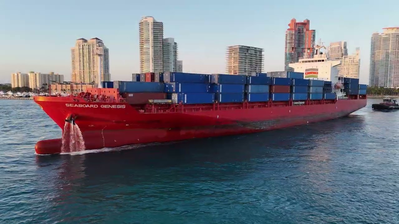 Miami Port Cargo Ship - Miami Beach