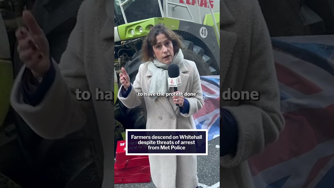 Farmers protest the Budget at Whitehall despite THREATS OF ARREST