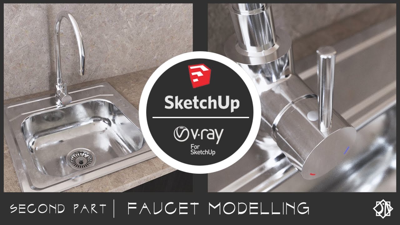Second part | Faucet modelling | Sketchup tutorial