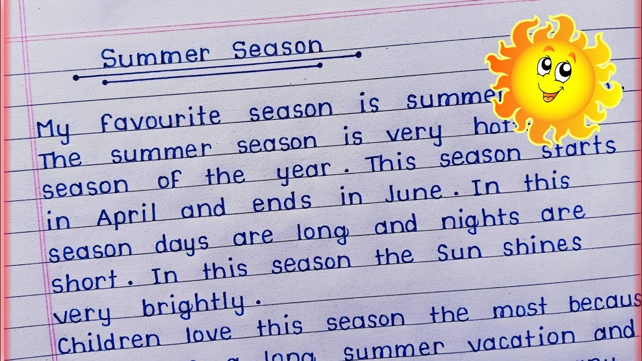 Essay on my favourite season Summer Season in English || Summer Season essay writing ||