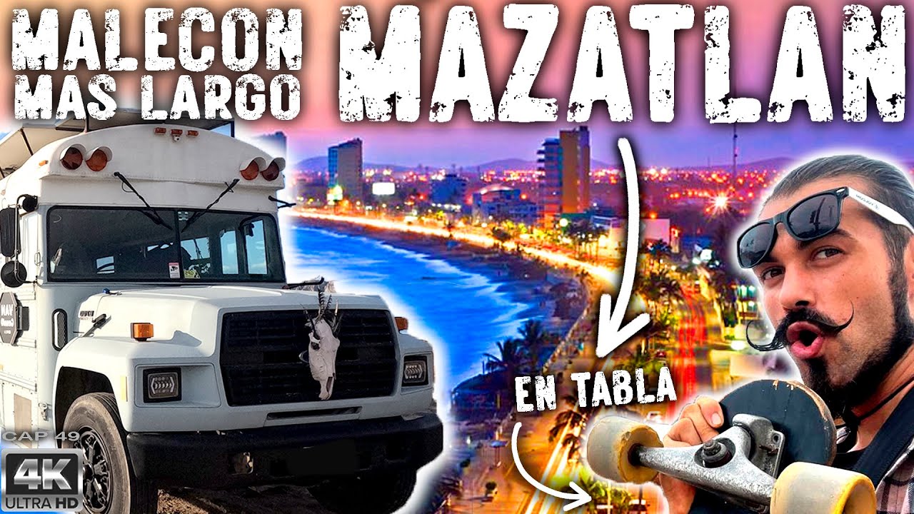 😮EL MALECÓN mas GRANDE de MÉXICO 🛹 Recorriendo EL MALECÓN de MAZATLÁN en LONGBOARD  🌅 #vancreando