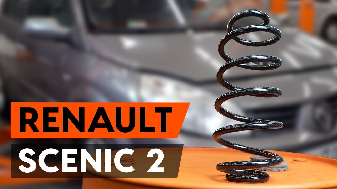 How to change front springs / front coil springs on RENAULT SCENIC 2 (JM) [TUTORIAL AUTODOC]