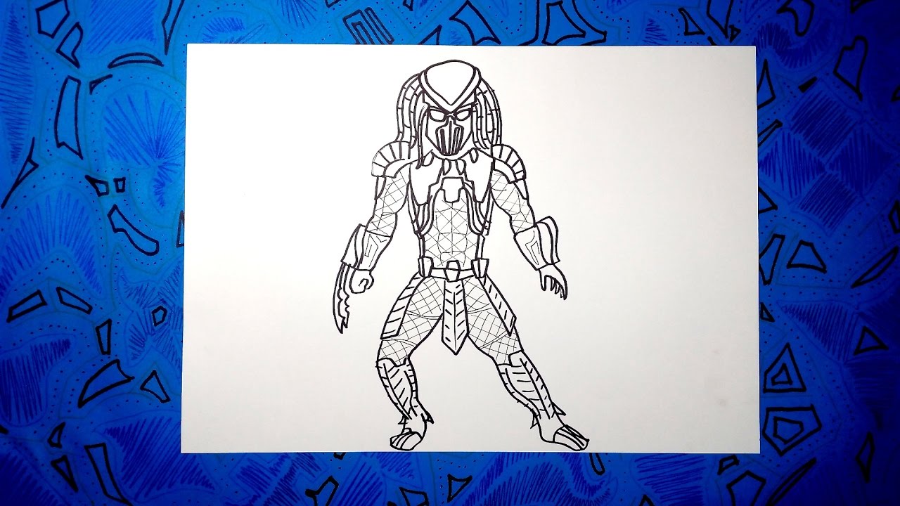Cómo dibujar al depredador de cuerpo completo paso a paso