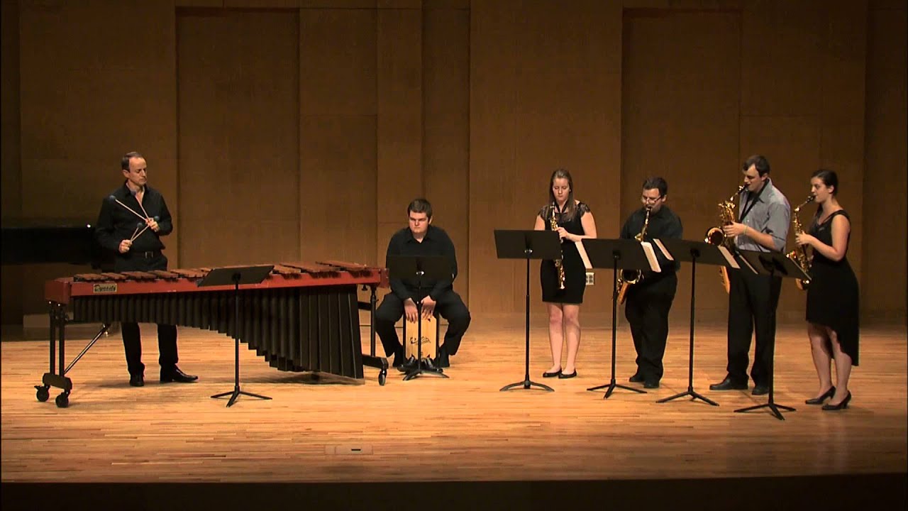 Pivot Point for Saxophone Quartet, Marimba and Cajon by Mark Ford