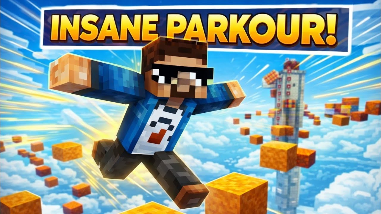 Minecraft parkour!very difficult.