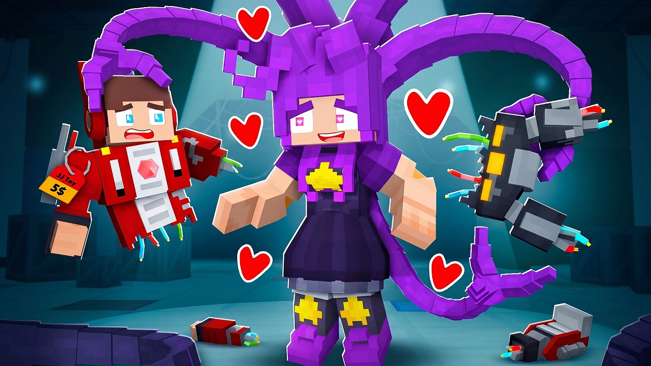 JJ Transformer and CRAZY FAN LILY - Love Story - Maizen Minecraft Animation