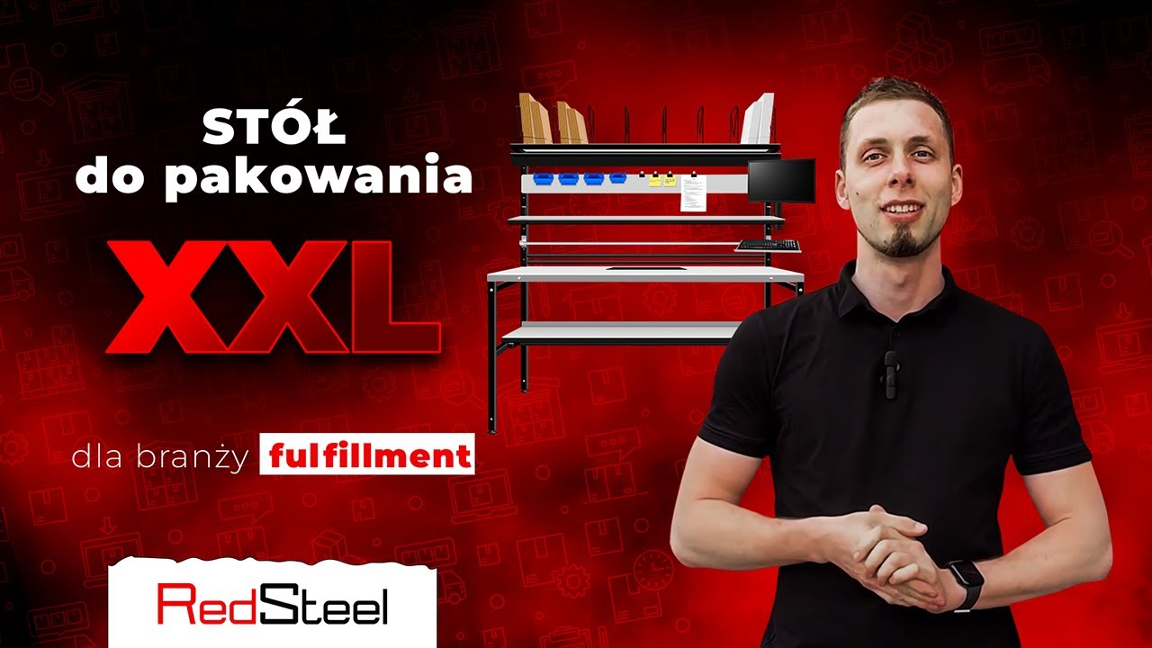 Stół do pakowania paczek – projekt szyty na miarę dla klienta z branży fulfillment | RedSteel