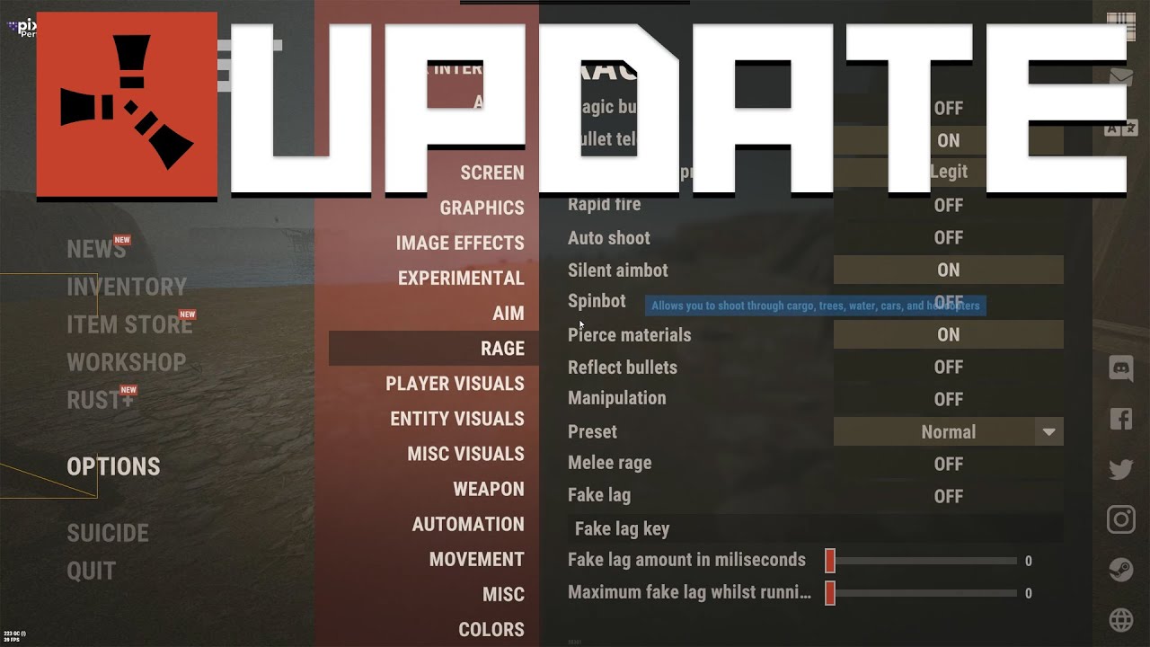 Rust built in cheat menu FIRST LOOK | Rust Update 21st October 2023