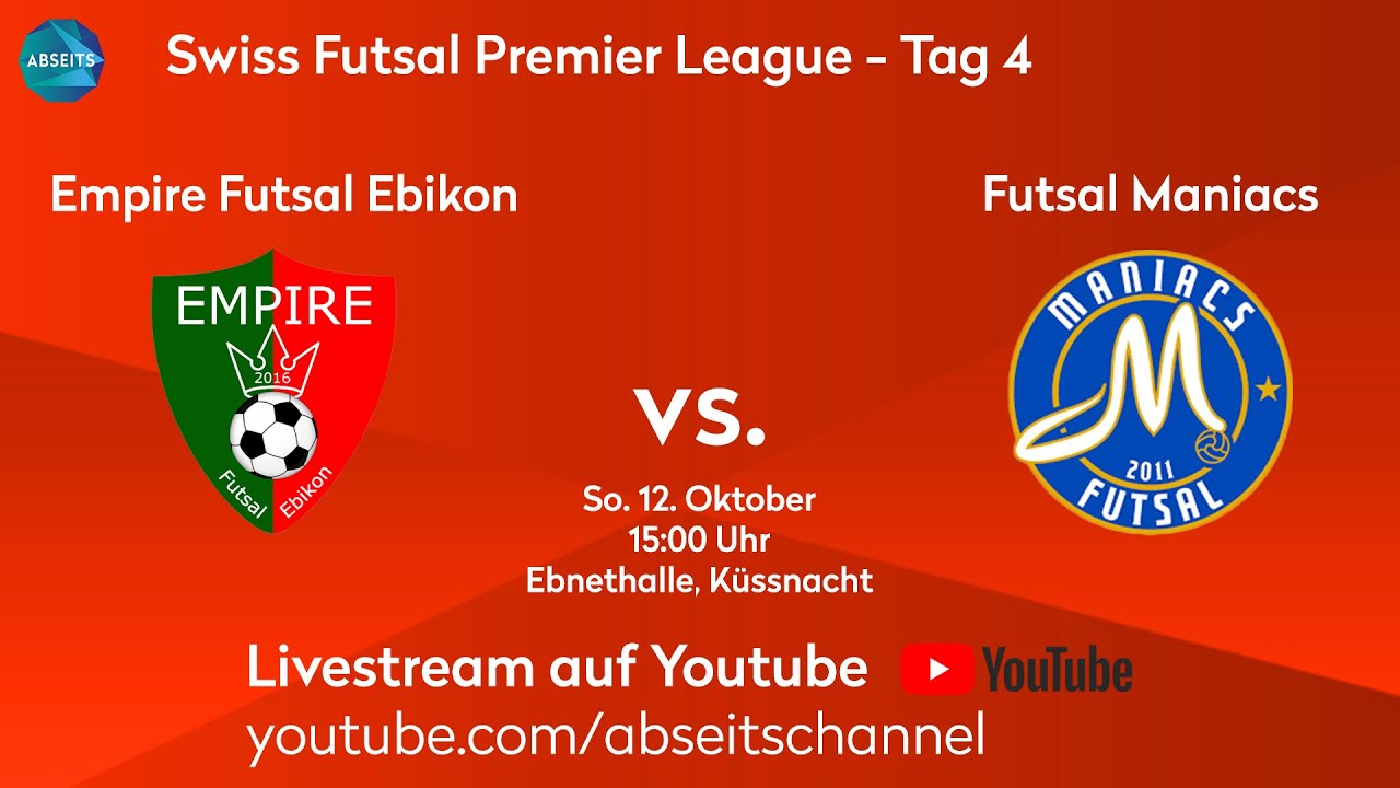 Empire Futsal Ebikon vs. Futsal Maniacs | Swiss Futsal Premier League - Tag 4 | 12.10.2025