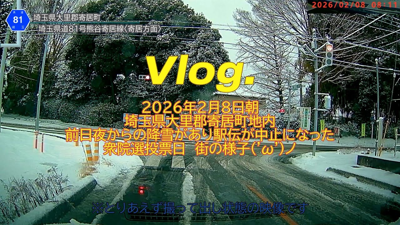 【Vlog】２０２６．２．８埼玉県寄居町内の降雪の様子