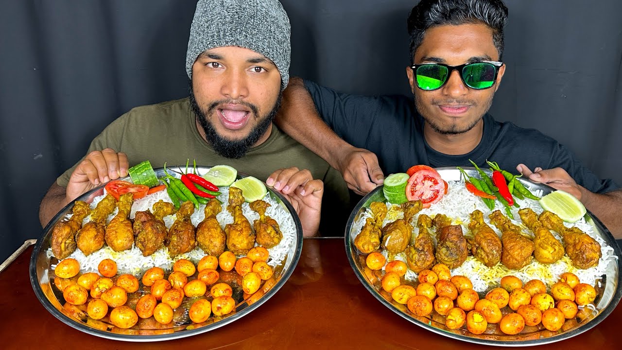 quail eggs and chicken leg piece curry with rice eating challenge, eating challenge video